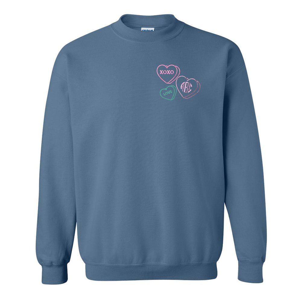 Monogrammed 'Valentine Hearts' Crewneck Sweatshirt - United Monograms