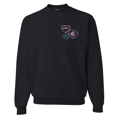 Monogrammed 'Valentine Hearts' Crewneck Sweatshirt - United Monograms