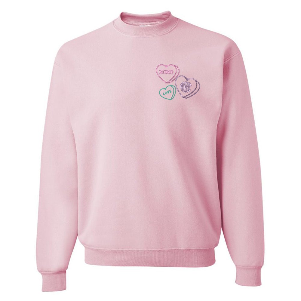 Monogrammed 'Valentine Hearts' Crewneck Sweatshirt - United Monograms