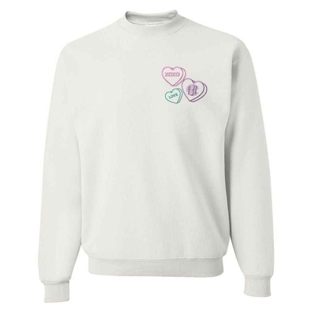 Monogrammed 'Valentine Hearts' Crewneck Sweatshirt - United Monograms