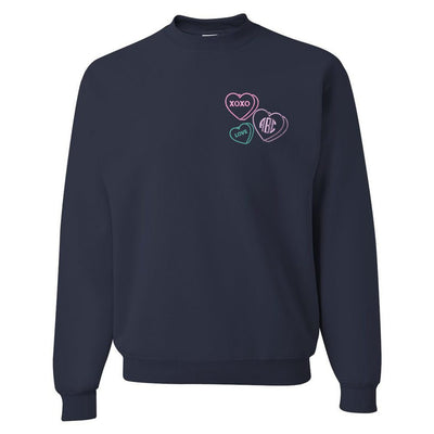 Monogrammed 'Valentine Hearts' Crewneck Sweatshirt - United Monograms