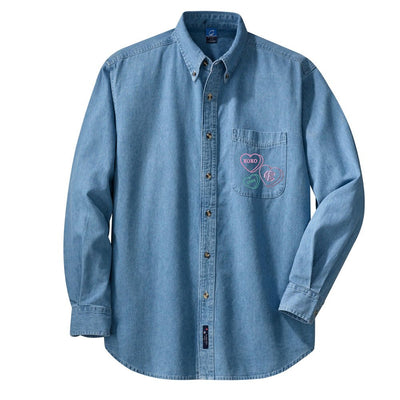 Monogrammed 'Valentine Hearts' Oversized Denim Shirt - United Monograms