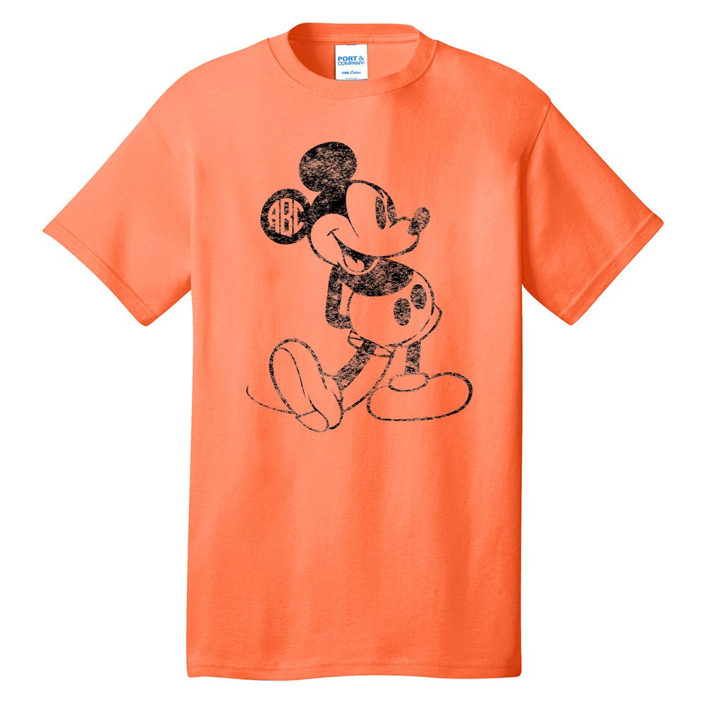 Monogrammed 'Vintage Mickey' Neon T-Shirt - United Monograms