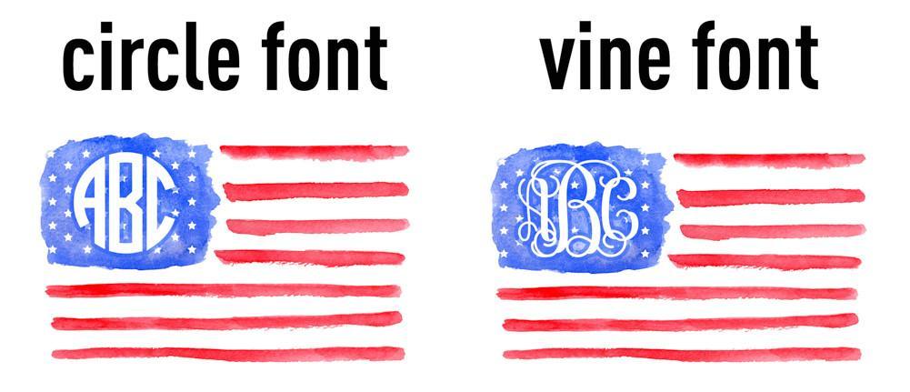 Monogrammed 'Watercolor American Flag' Tank Top - United Monograms