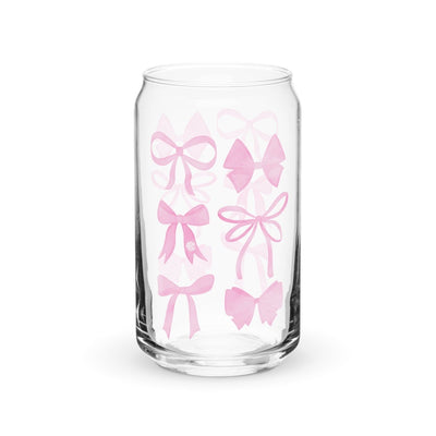 Monogrammed 'Watercolor Bows' Glass Can - United Monograms