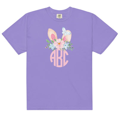 Monogrammed 'Watercolor Bunny Ears' T-Shirt - United Monograms