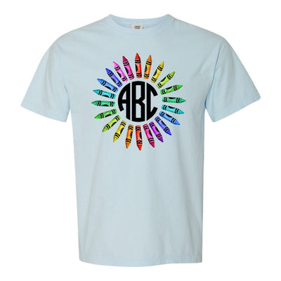 Monogrammed 'Watercolor Crayon Wreath' T-Shirt - United Monograms