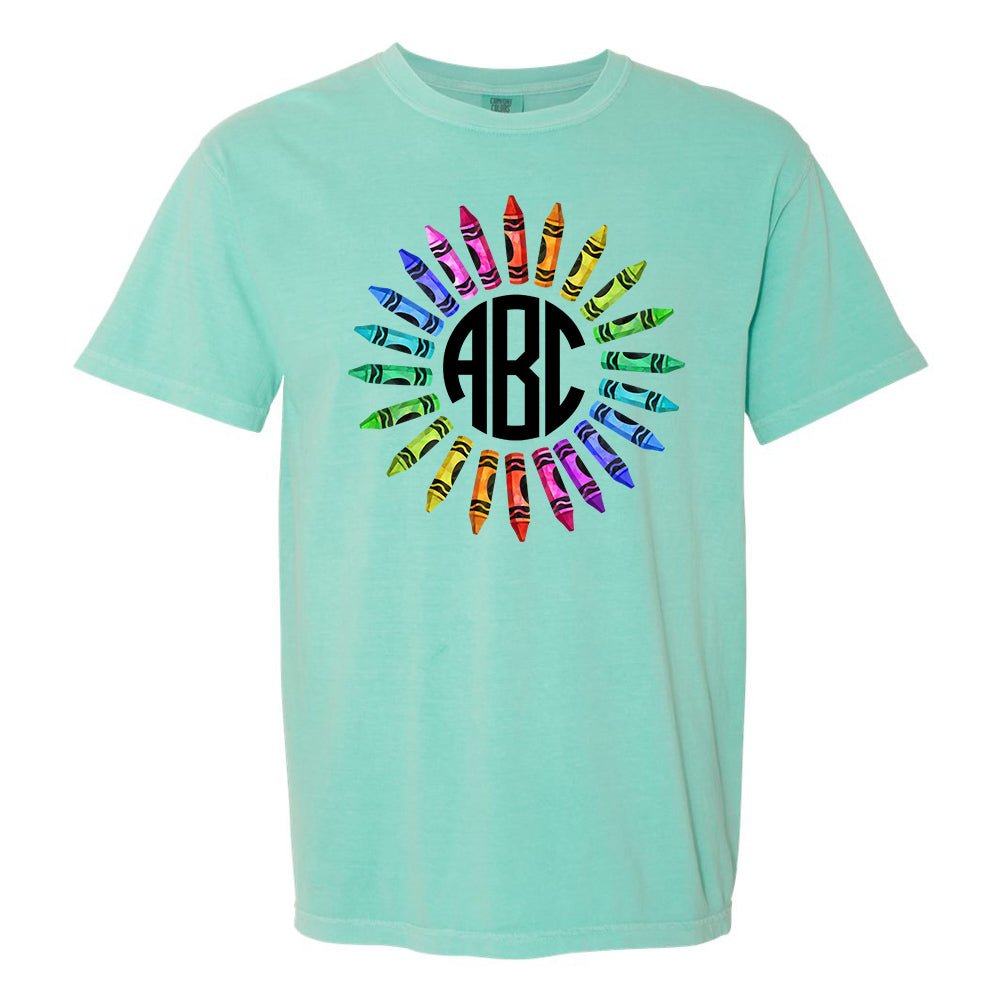 Monogrammed 'Watercolor Crayon Wreath' T-Shirt - United Monograms