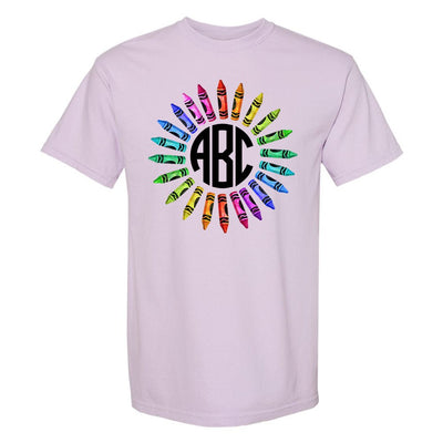 Monogrammed 'Watercolor Crayon Wreath' T-Shirt - United Monograms