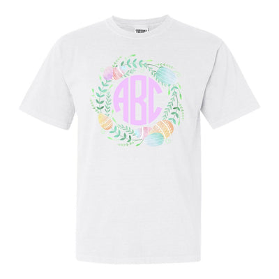 Monogrammed 'Watercolor Easter Wreath' T-Shirt - United Monograms