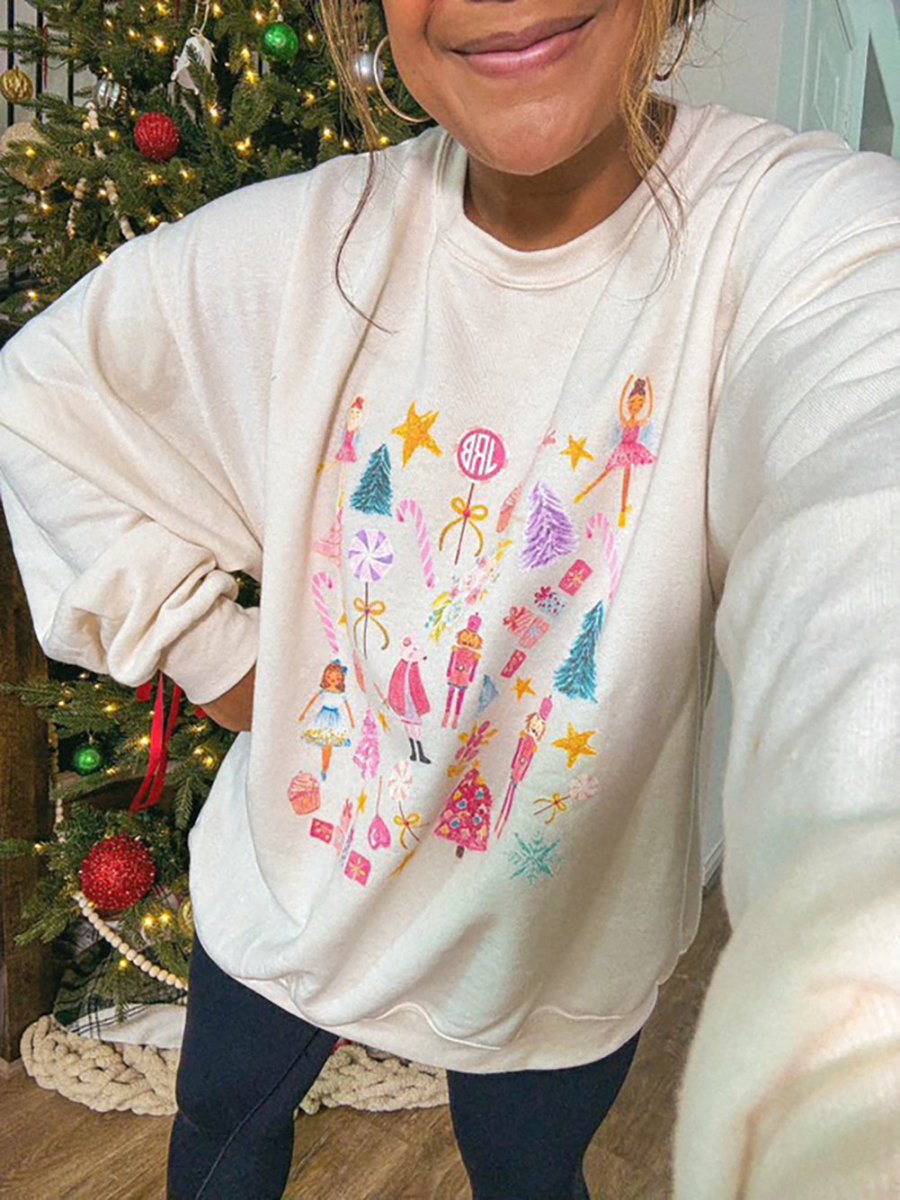 Monogrammed 'Watercolor Nutcracker' Crewneck Sweatshirt - United Monograms