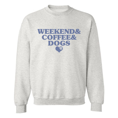 Monogrammed 'Weekend & Coffee & Dogs' Crewneck Sweatshirt - United Monograms