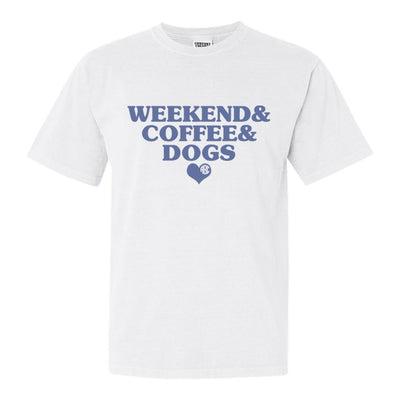 Monogrammed 'Weekend & Coffee & Dogs' T-Shirt - United Monograms