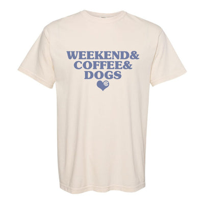 Monogrammed 'Weekend & Coffee & Dogs' T-Shirt - United Monograms