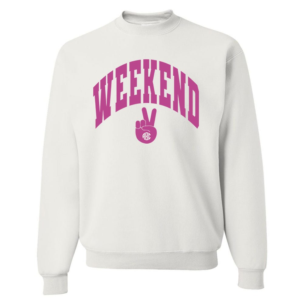 Monogrammed 'Weekend' Crewneck Sweatshirt - United Monograms