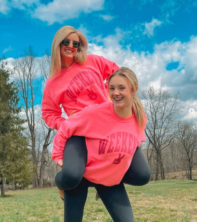 Monogrammed 'Weekend' Neon Crewneck Sweatshirt - United Monograms