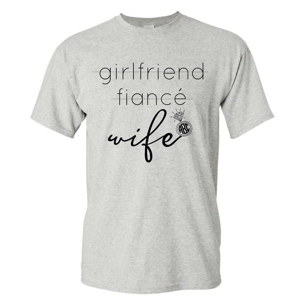 Monogrammed 'Wife' Basic T-Shirt - United Monograms