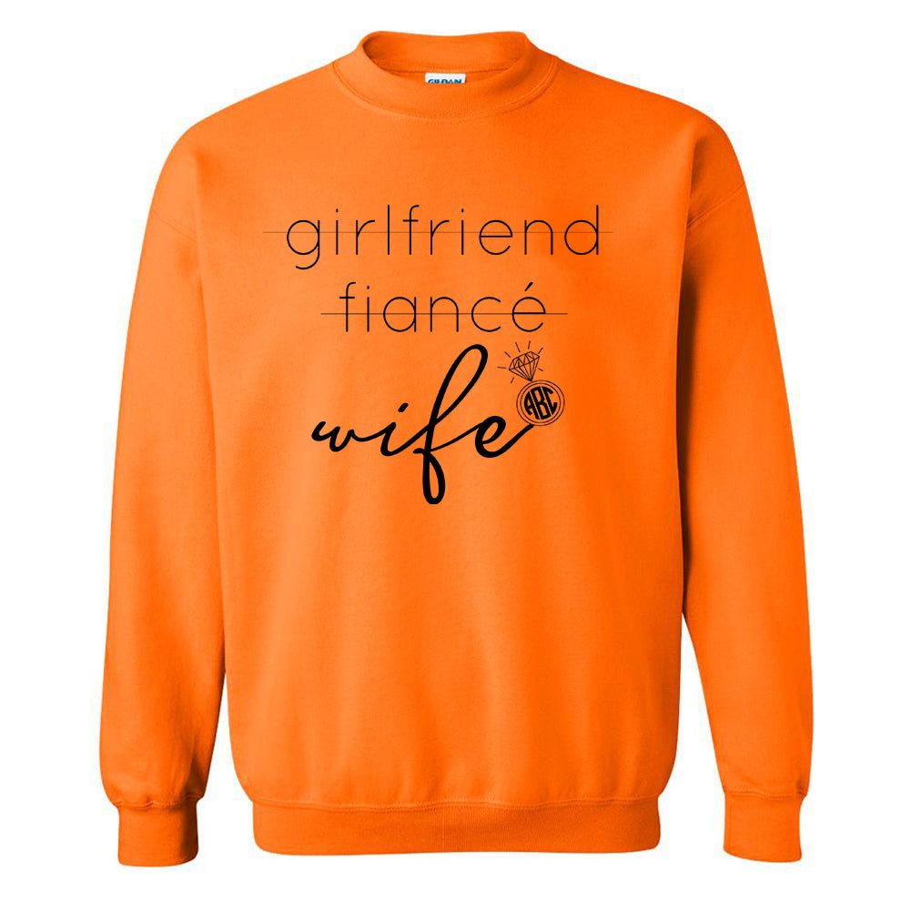 Monogrammed 'Wife' Neon Crewneck Sweatshirt - United Monograms