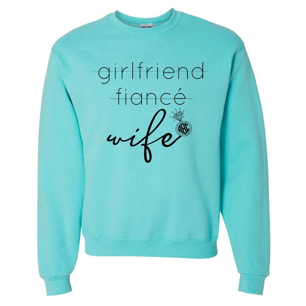 Monogrammed 'Wife' Neon Crewneck Sweatshirt - United Monograms