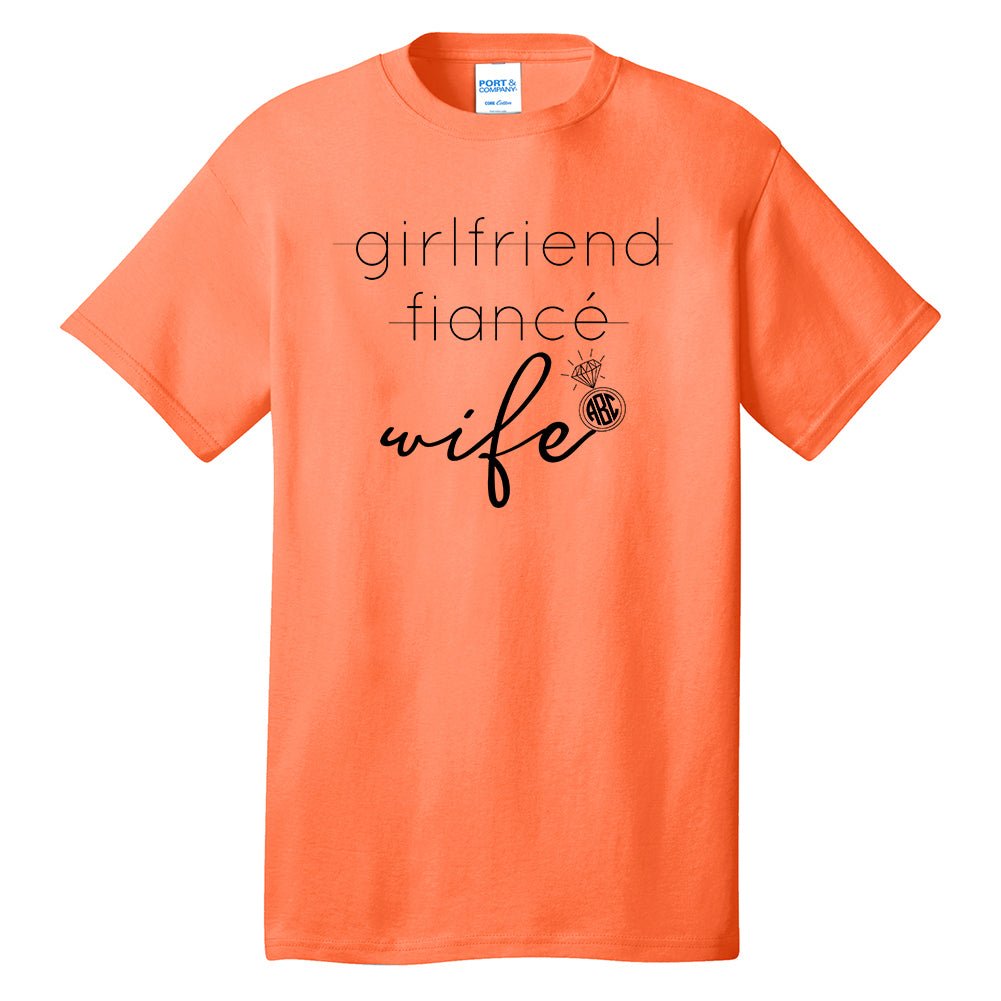 Monogrammed 'Wife' Neon T-Shirt - United Monograms