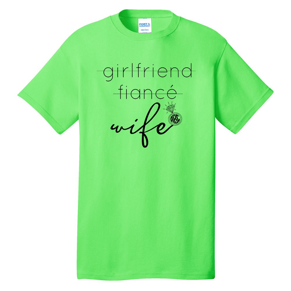 Monogrammed 'Wife' Neon T-Shirt - United Monograms