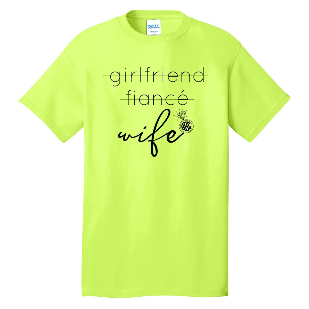 Monogrammed 'Wife' Neon T-Shirt - United Monograms