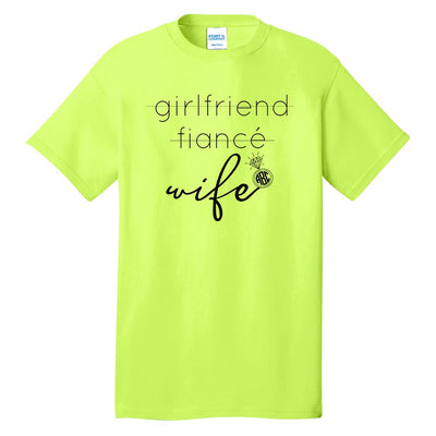 Monogrammed 'Wife' Neon T-Shirt - United Monograms