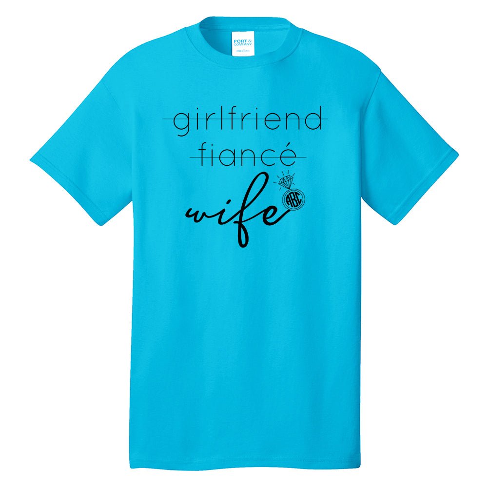 Monogrammed 'Wife' Neon T-Shirt - United Monograms
