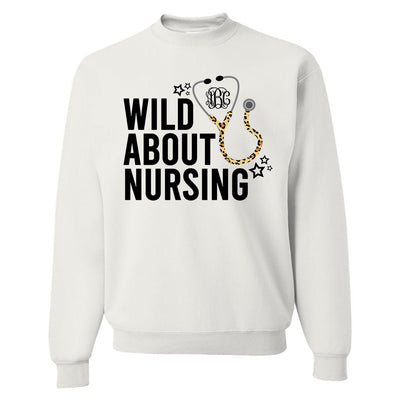 Monogrammed 'Wild About Nursing' Crewneck Sweatshirt - United Monograms