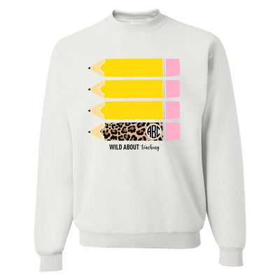 Monogrammed 'Wild About Teaching' Crewneck Sweatshirt - United Monograms