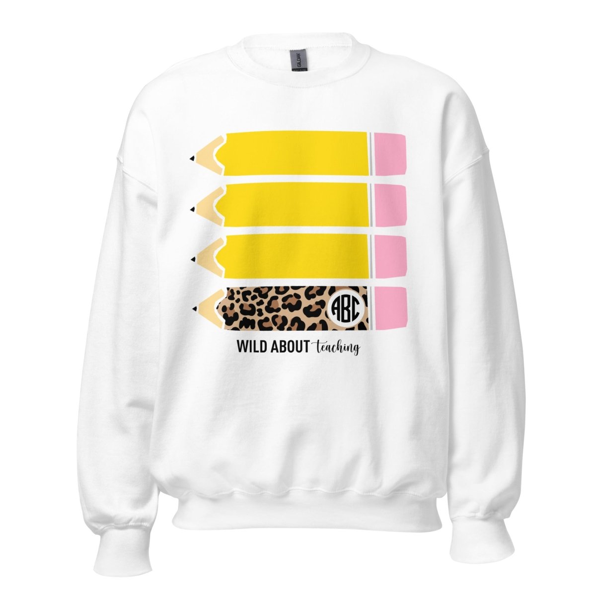 Monogrammed 'Wild About Teaching' Crewneck Sweatshirt - United Monograms