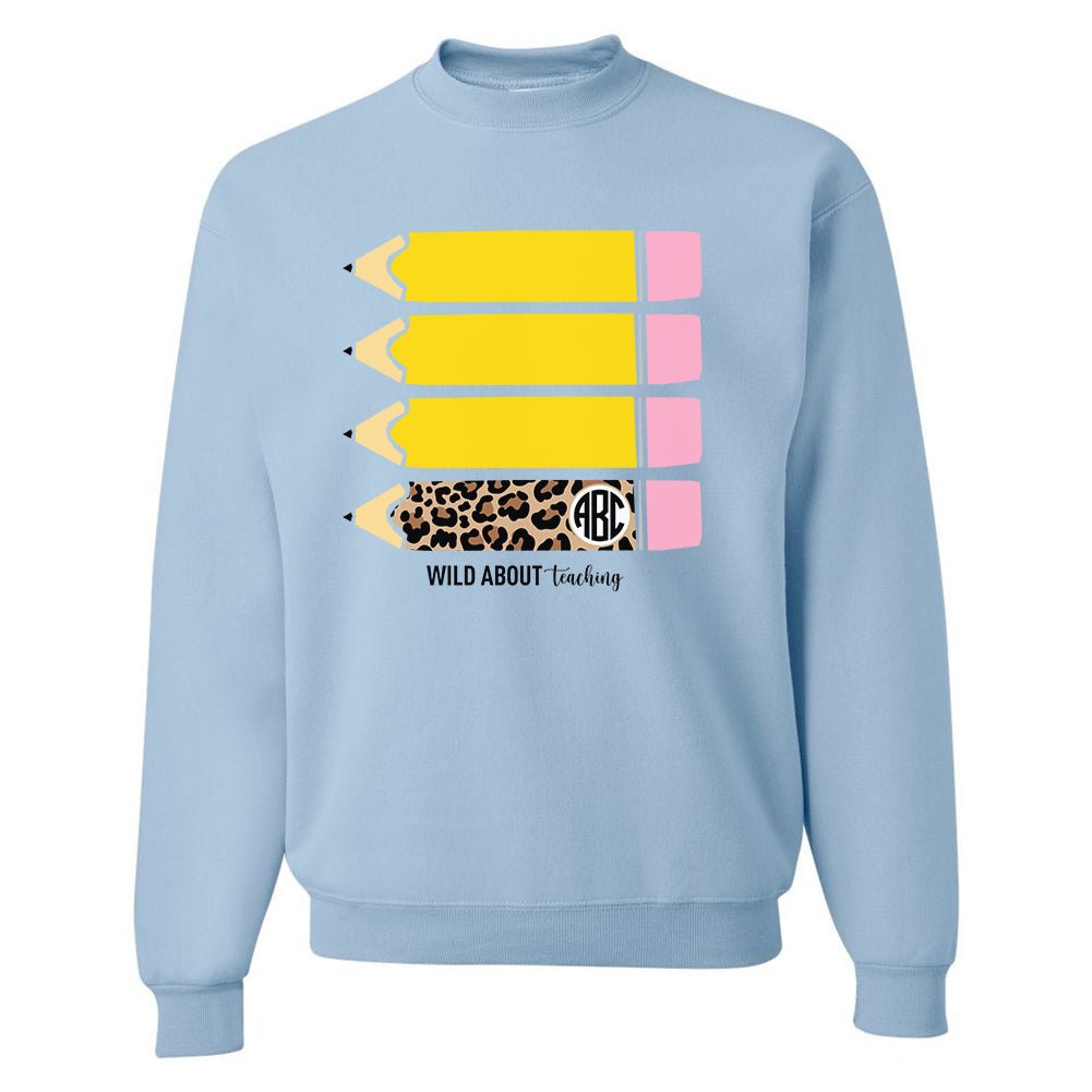 Monogrammed 'Wild About Teaching' Crewneck Sweatshirt - United Monograms