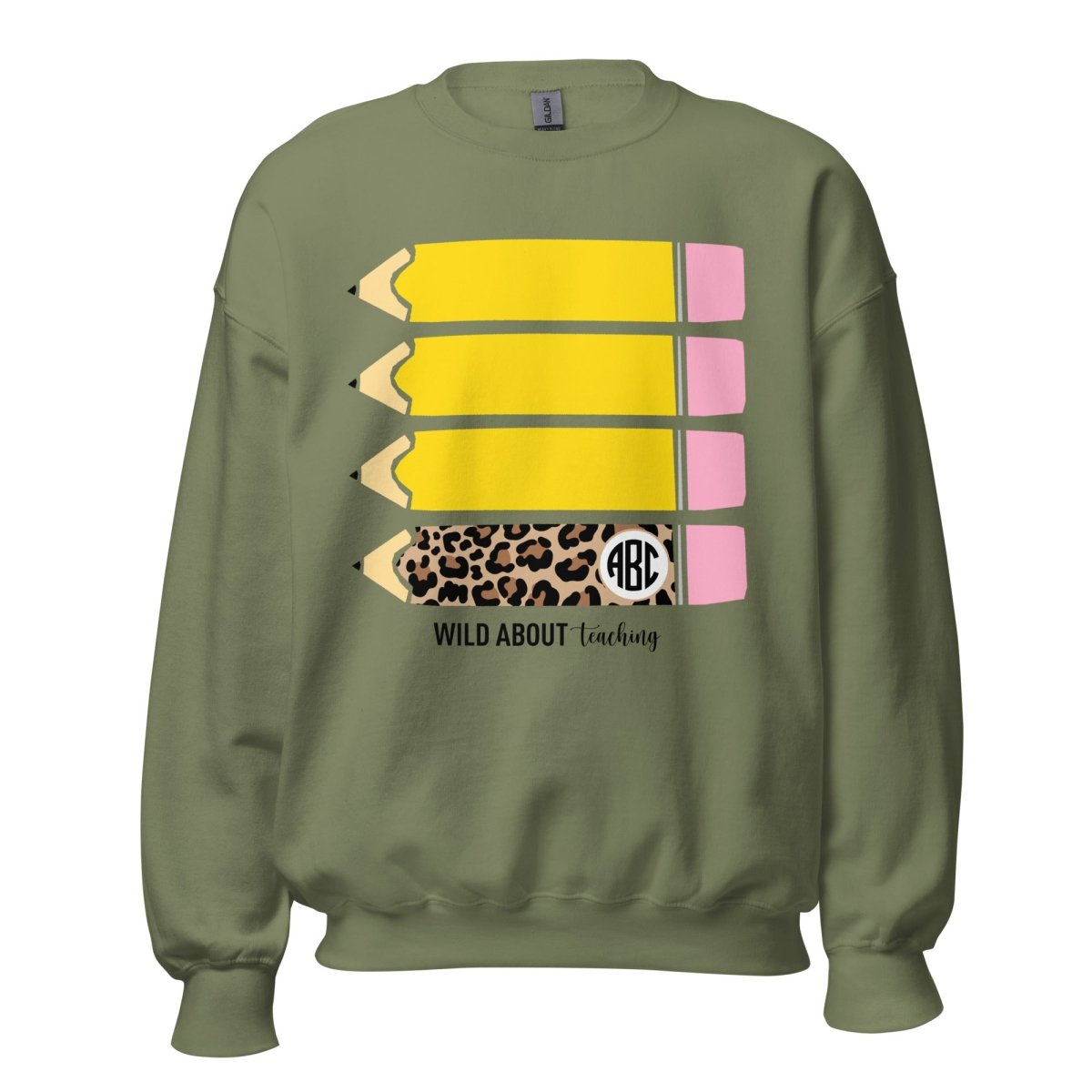 Monogrammed 'Wild About Teaching' Crewneck Sweatshirt - United Monograms