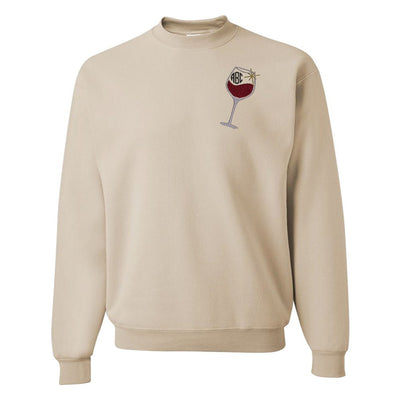 Monogrammed Wine Glass Crewneck Sweatshirt - United Monograms