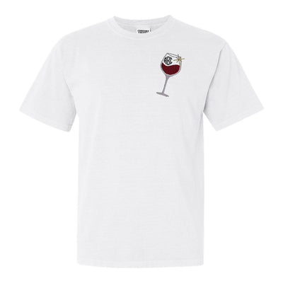 Monogrammed Wine Glass T-Shirt - United Monograms