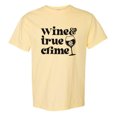 Monogrammed 'Wine & True Crime' T-Shirt - United Monograms