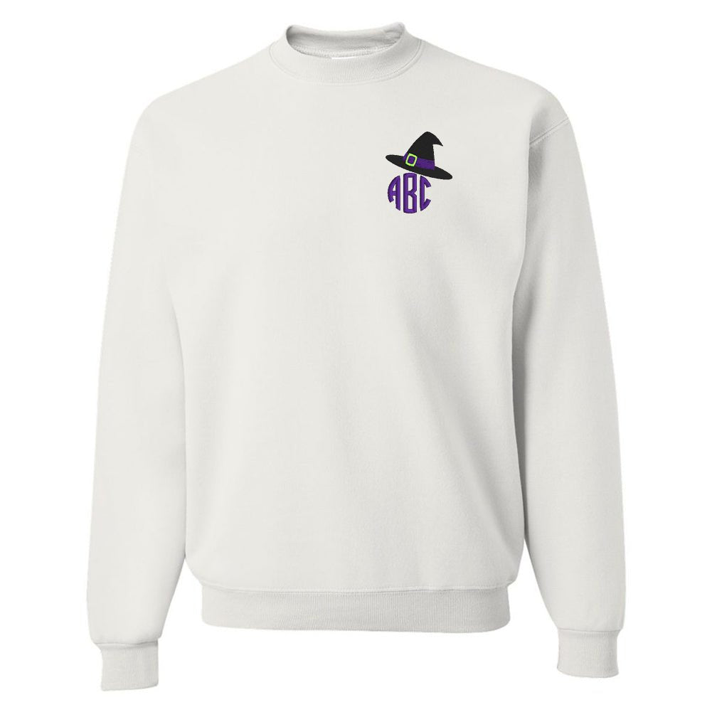 Monogrammed Witch Hat Crewneck Sweatshirt - United Monograms