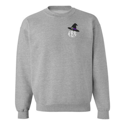 Monogrammed Witch Hat Crewneck Sweatshirt - United Monograms