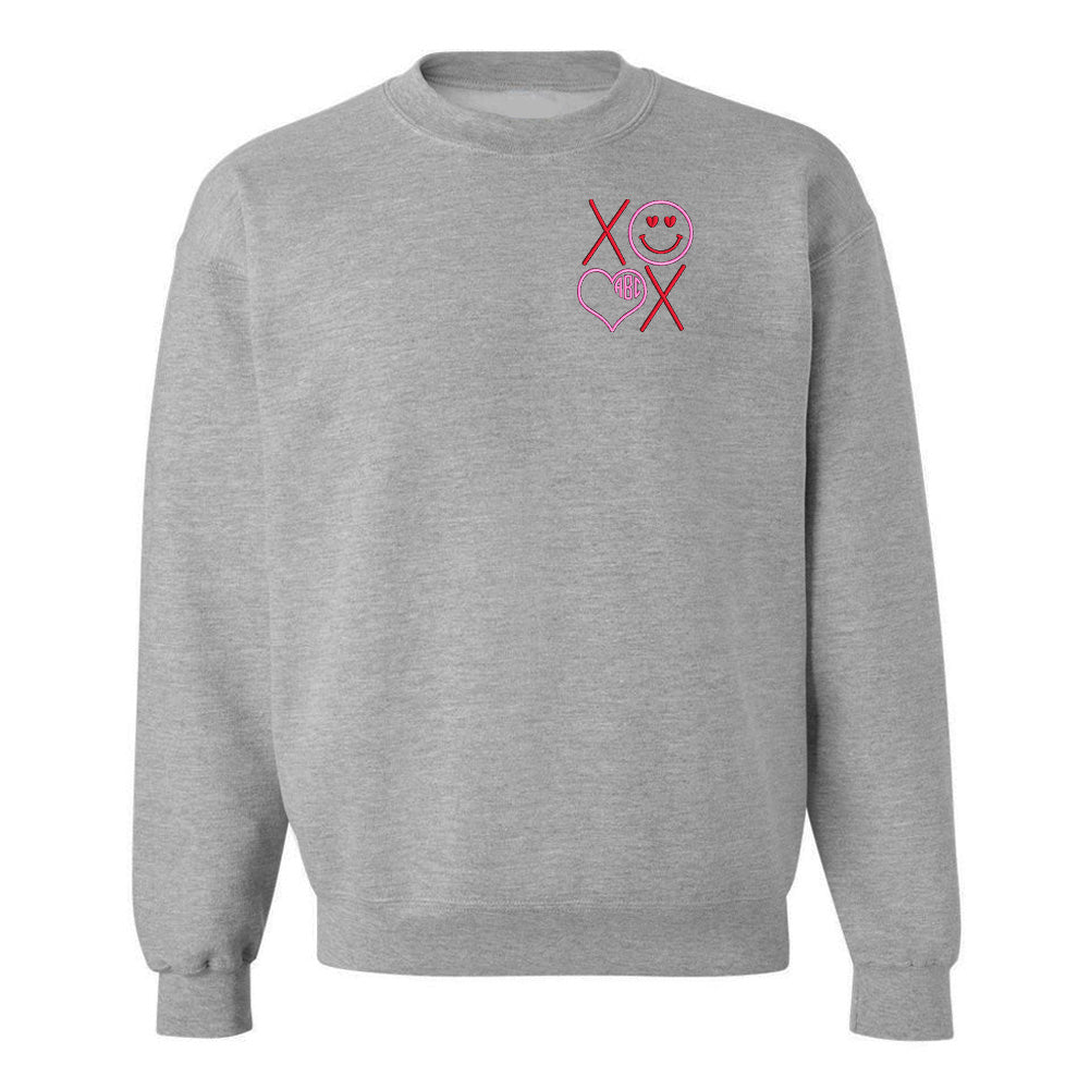 Monogrammed XOXO Smiley Face Crewneck Sweatshirt - United Monograms