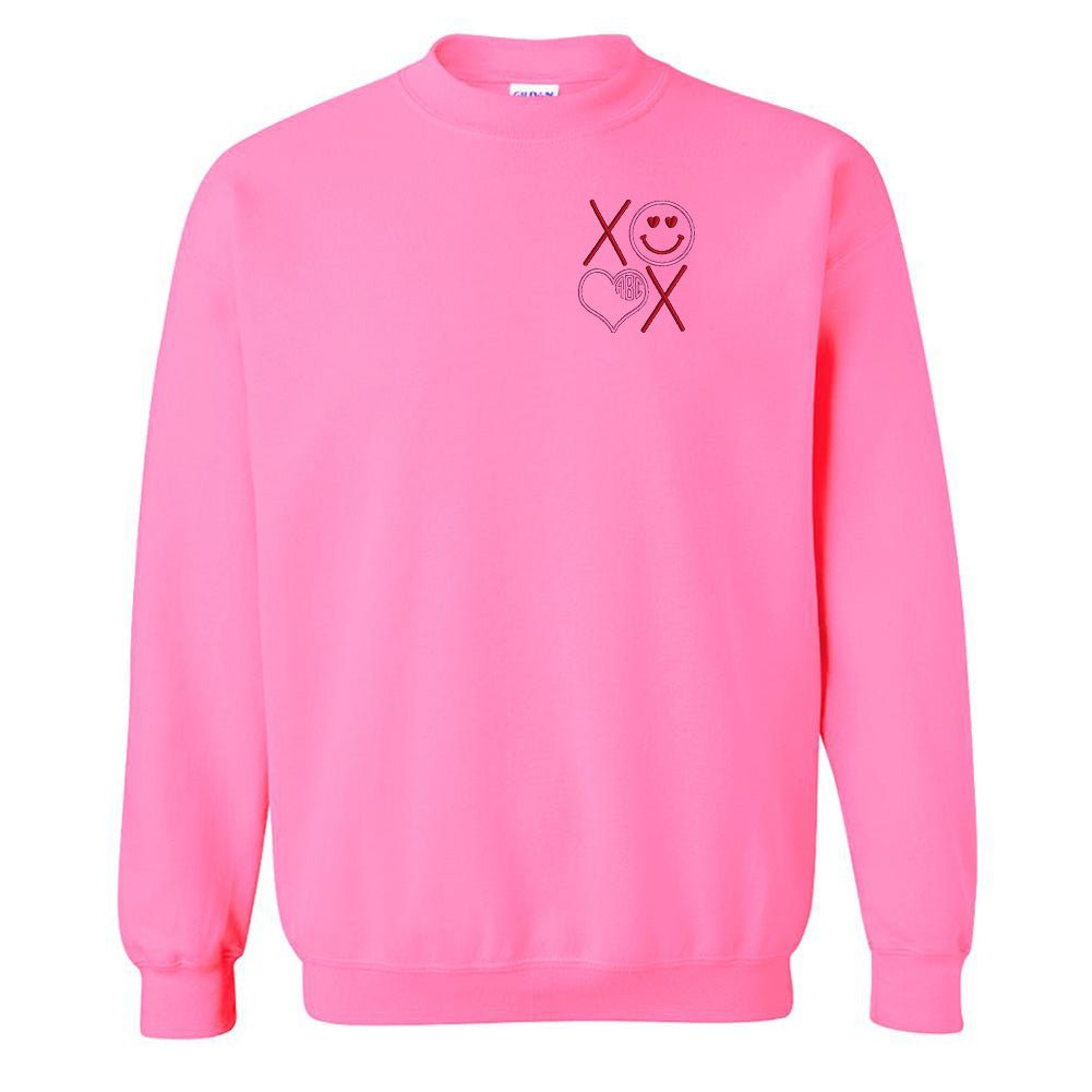 Monogrammed XOXO Smiley Face Crewneck Sweatshirt - United Monograms