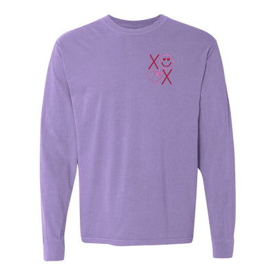 Monogrammed XOXO Smiley Face Long Sleeve T-Shirt - United Monograms