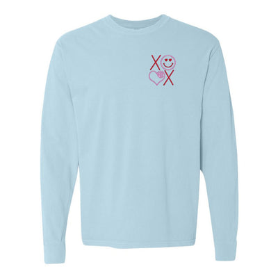 Monogrammed XOXO Smiley Face Long Sleeve T-Shirt - United Monograms