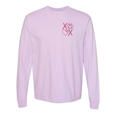 Monogrammed XOXO Smiley Face Long Sleeve T-Shirt - United Monograms