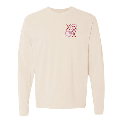 Monogrammed XOXO Smiley Face Long Sleeve T-Shirt - United Monograms