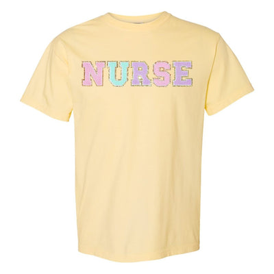 Nurse Colorful Letter Patch Comfort Colors T-Shirt - United Monograms