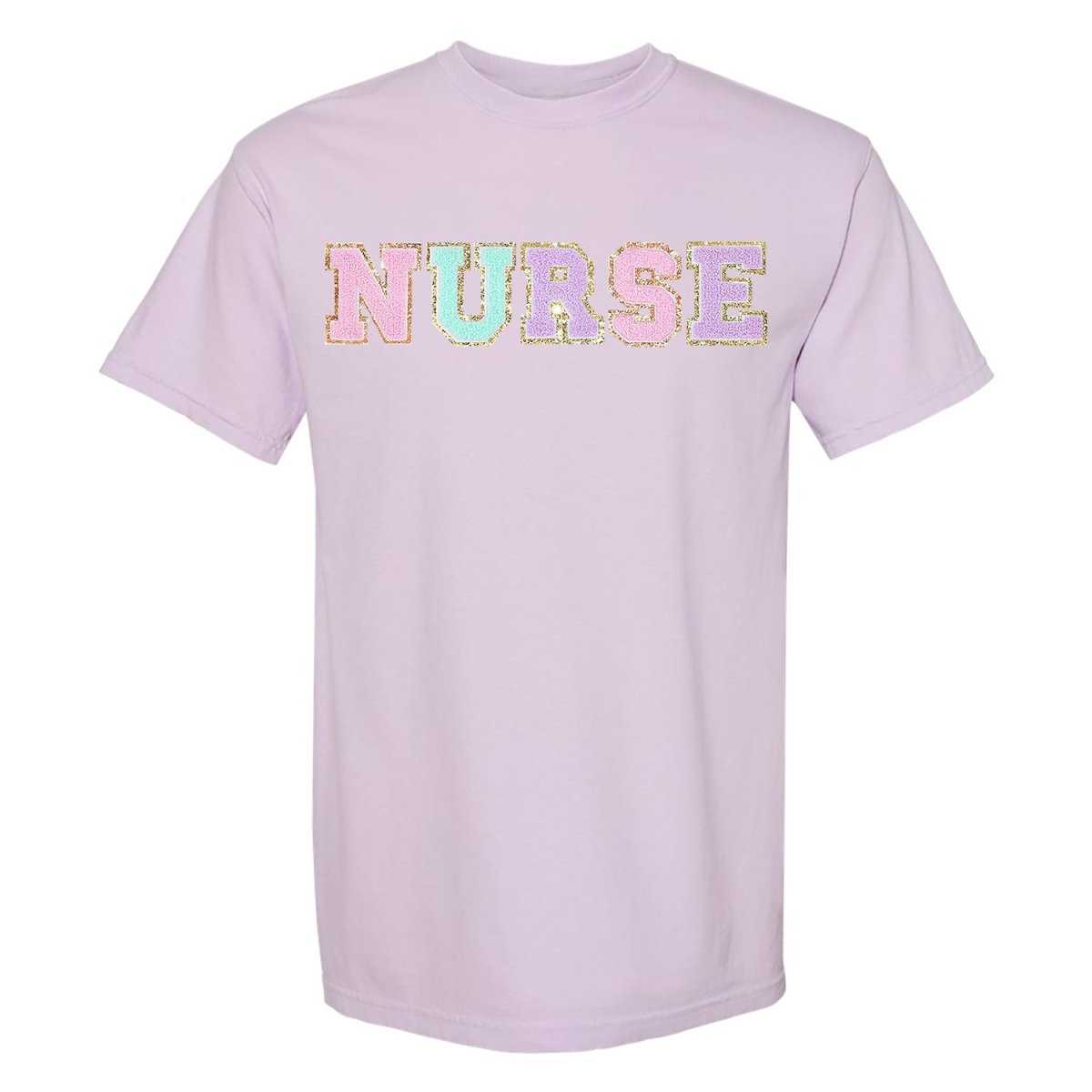 Nurse Colorful Letter Patch Comfort Colors T-Shirt - United Monograms