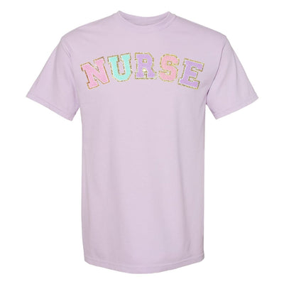 Nurse Colorful Letter Patch Comfort Colors T-Shirt - United Monograms