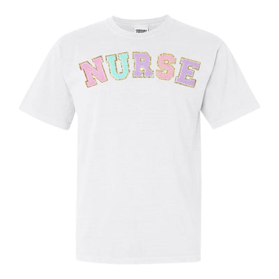 Nurse Colorful Letter Patch Comfort Colors T-Shirt - United Monograms