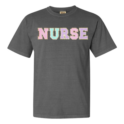 Nurse Colorful Letter Patch Comfort Colors T-Shirt - United Monograms