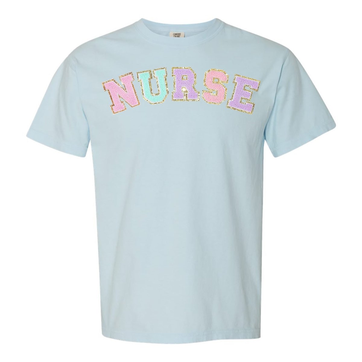 Nurse Colorful Letter Patch Comfort Colors T-Shirt - United Monograms